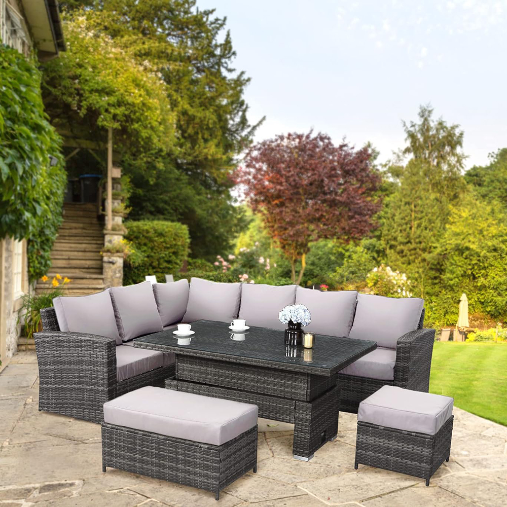 GOODS EMPORIUM 9-seater rattan garden furniture set