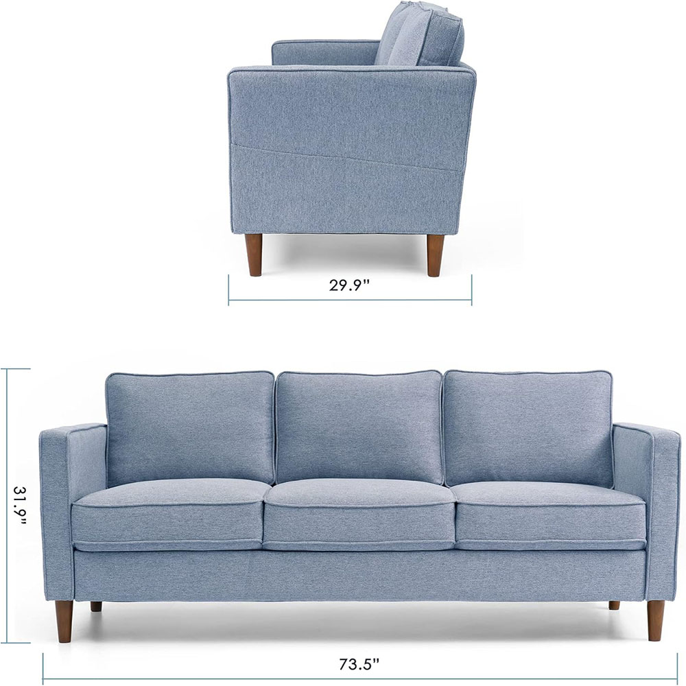 Mellow HANA Modern Linen Fabric Loveseat