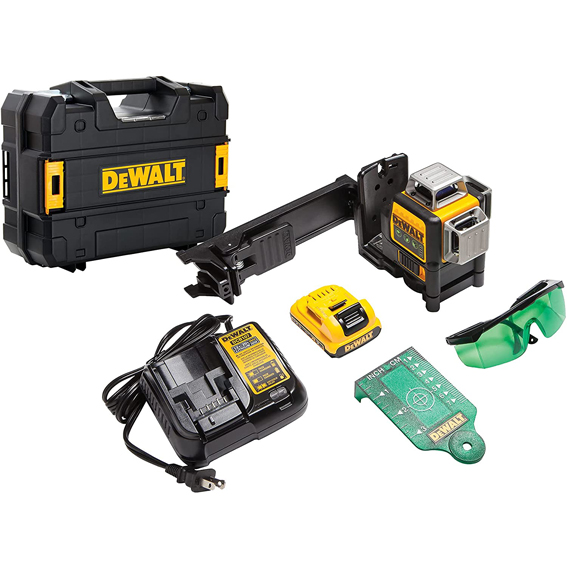DEWALT DW089LG 12V 3 x 360 Green Beam Battery with DW0881T Laser Tripod