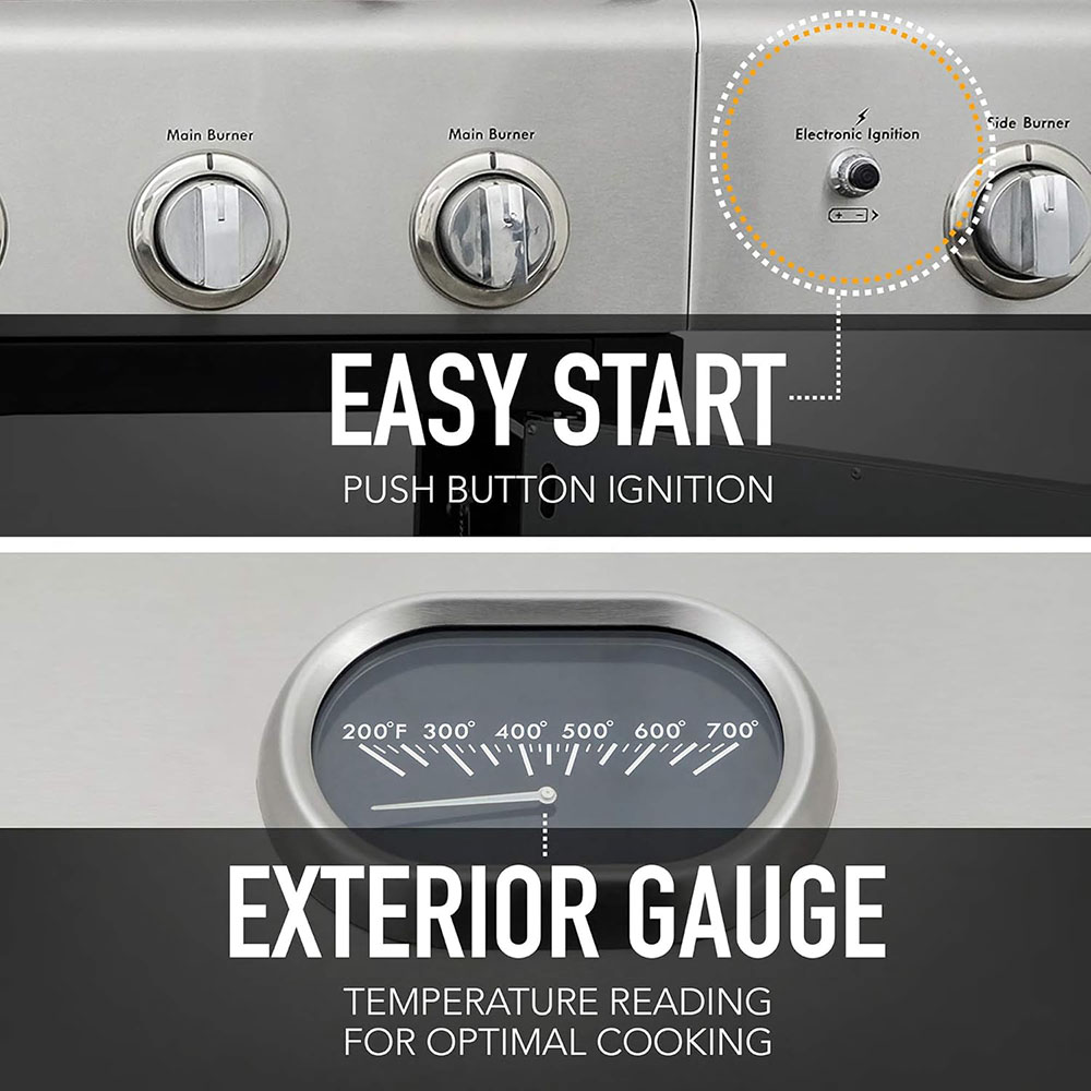 Kenmore PG-A40611S0L 6-Burner Cabinet Propane Gas Grill with Side Burner