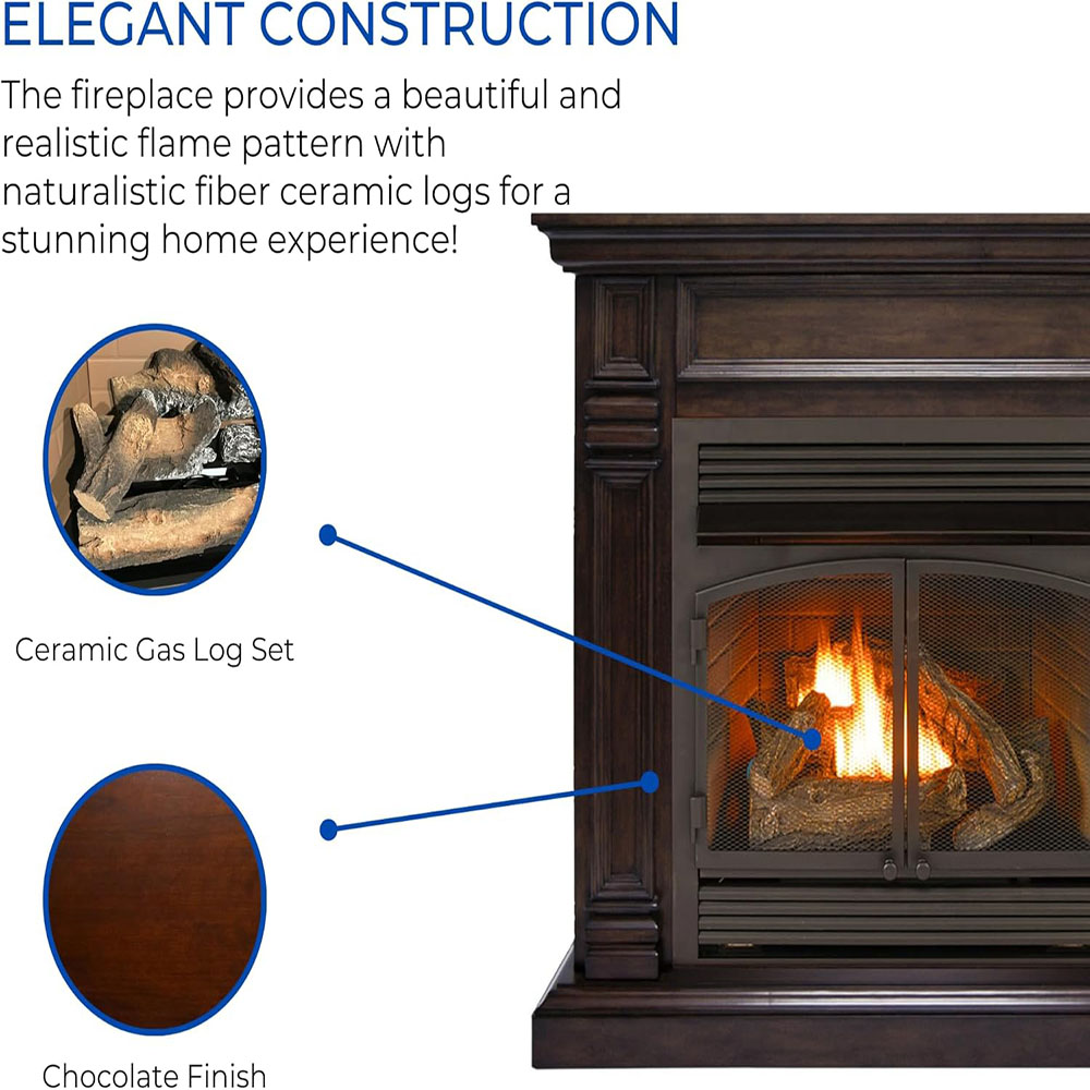 Duluth Forge FDF400T-ZC Dual Fuel Ventless Fireplace