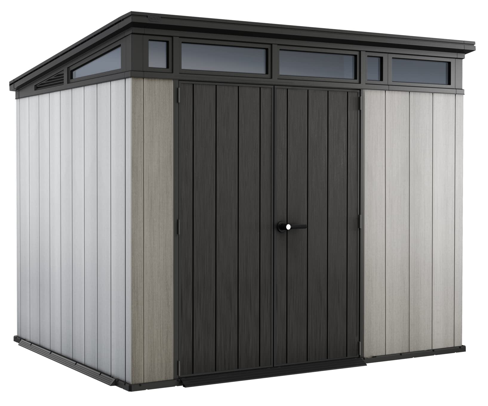 9x7 Foot Large Outdoor Shed with Floor with Modern Design for Patio Furniture, Tools