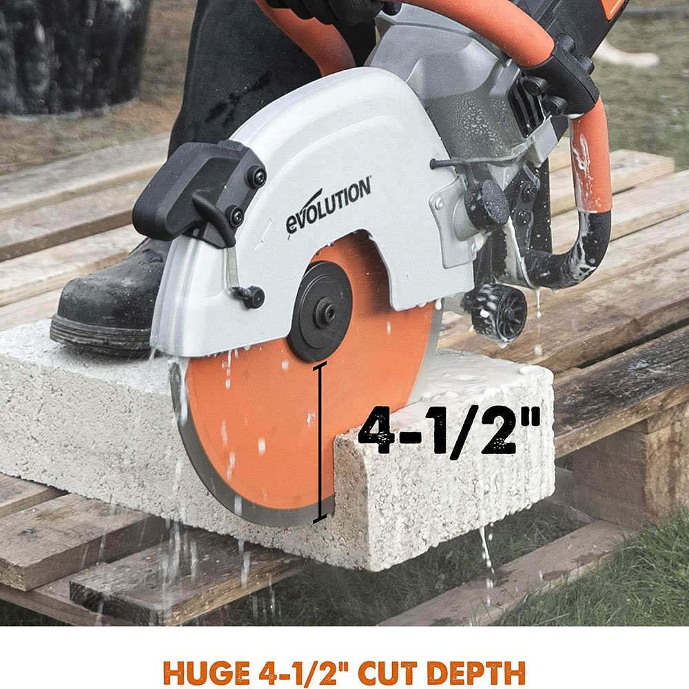 Evolution R12DCT 12-Inch Concrete Saw with Hydraulic Dust Extraction (aka Angle Grinder, Cut-Off Saw, Masonry Saw) Electric