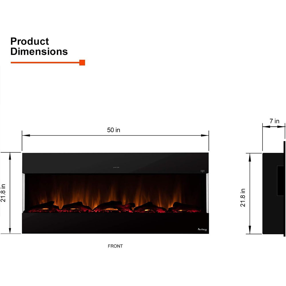 Hampshire Wall Mounted LED Electric Fireplace