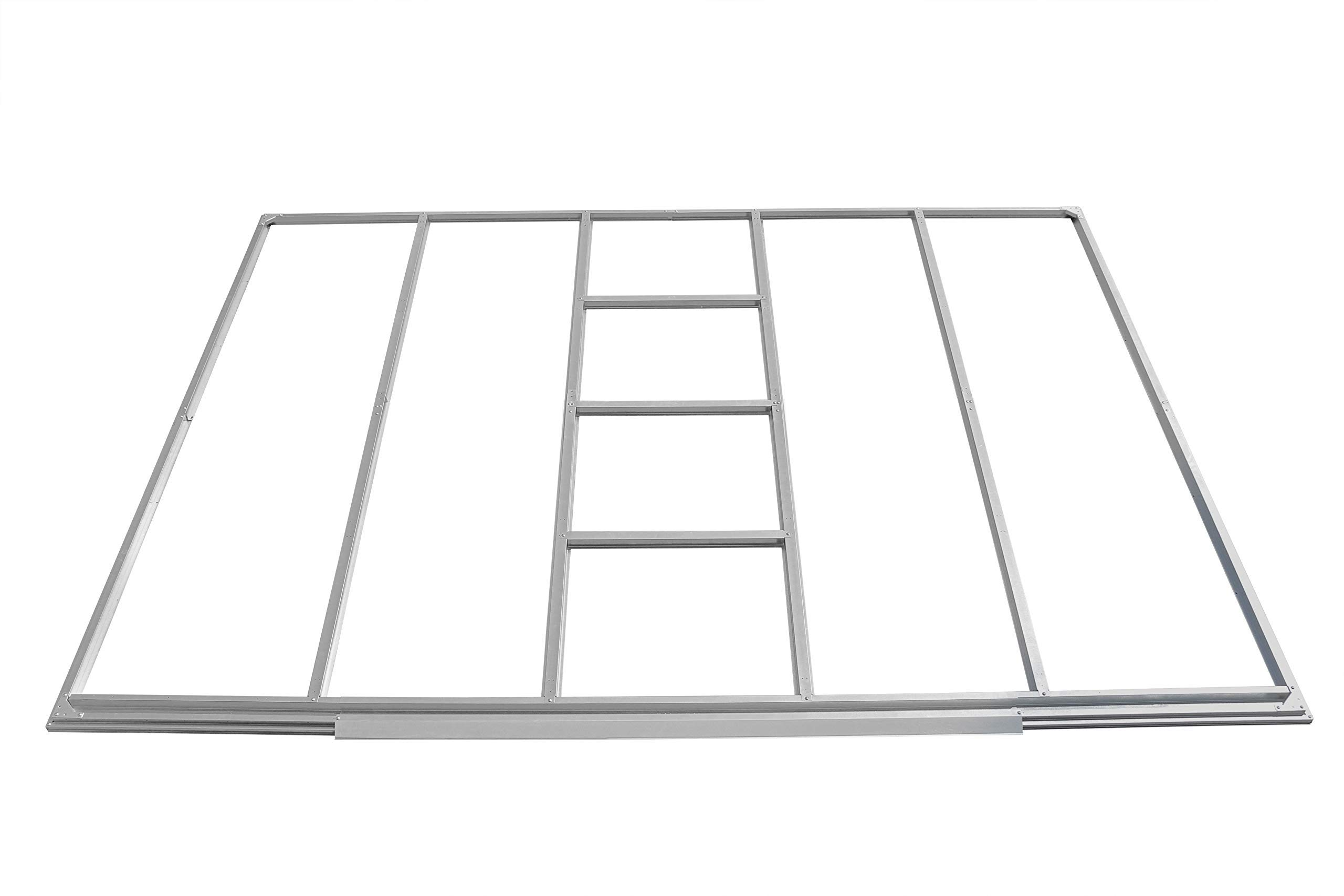 【Storage Shed】10x8 Feet V2 Wood Side Vinyl Shed - Ivory/Brown