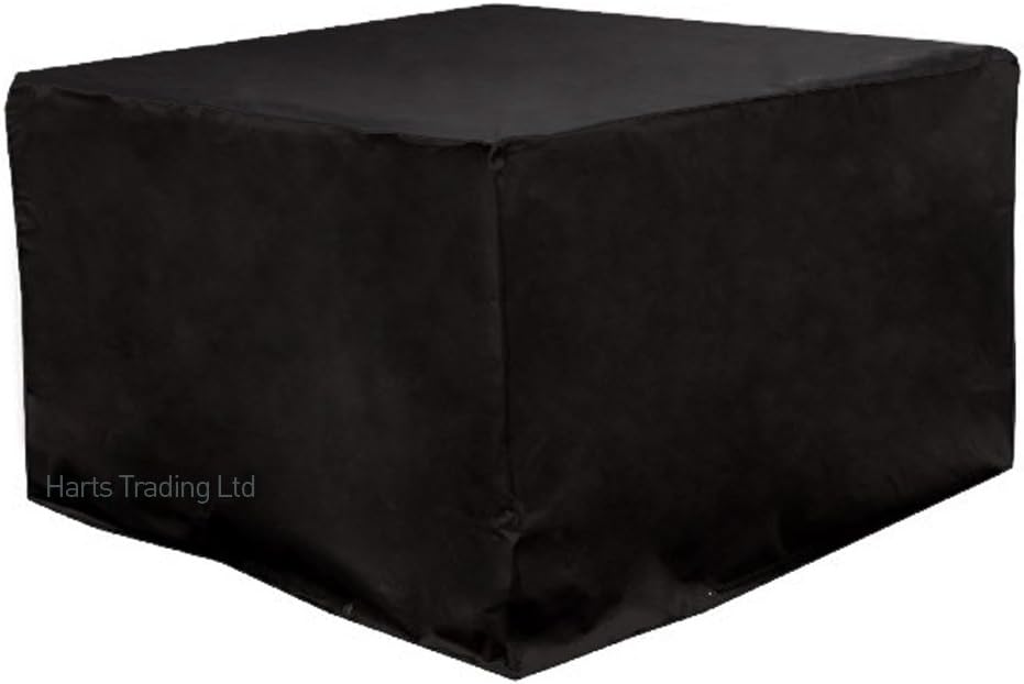 Harts Premium Rattan Dining Set, Cube 8 Seats Garden Patio Conservatory Furniture inc Rain Cover & Parasol (Grey Rattan)