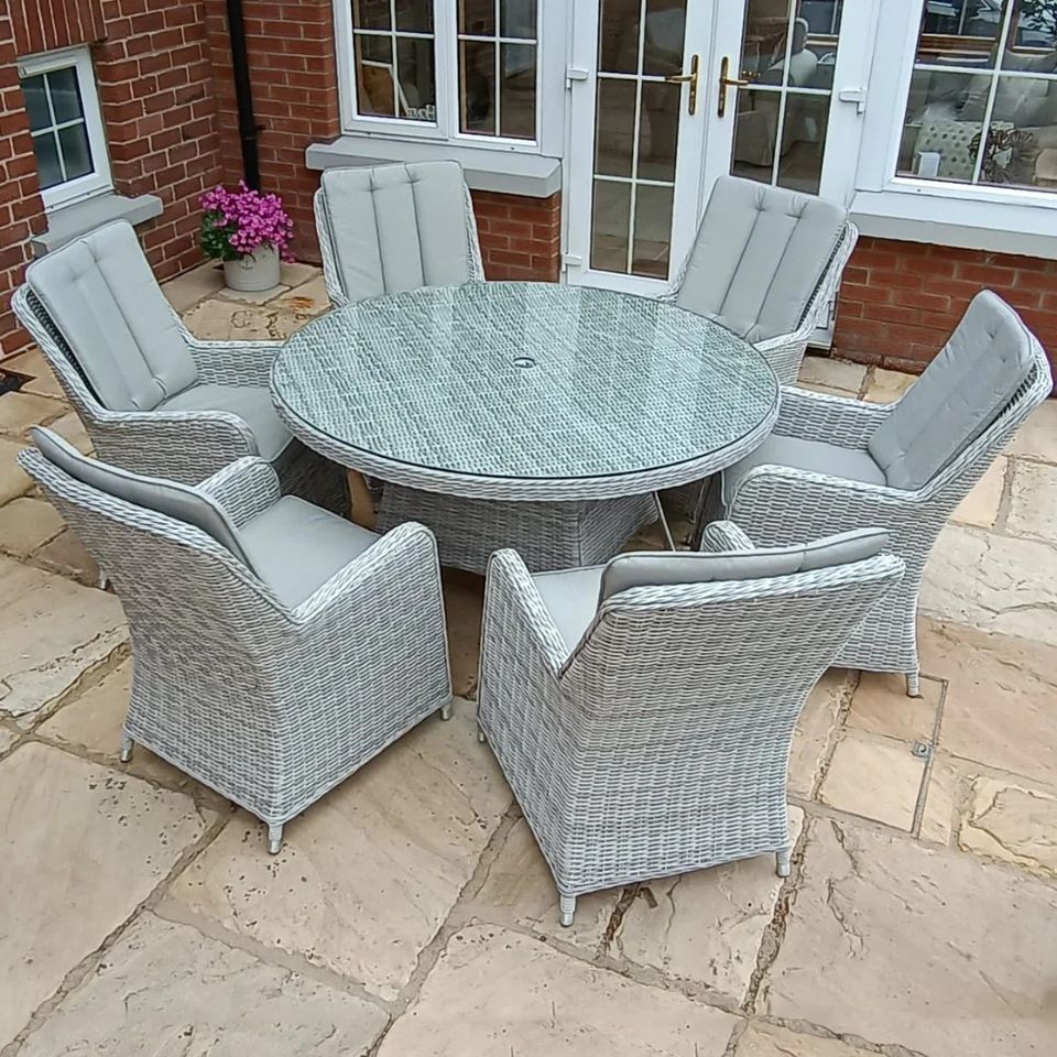 Kettler Charlbury Signature 6 Seater Round Rattan Garden Furniture Set